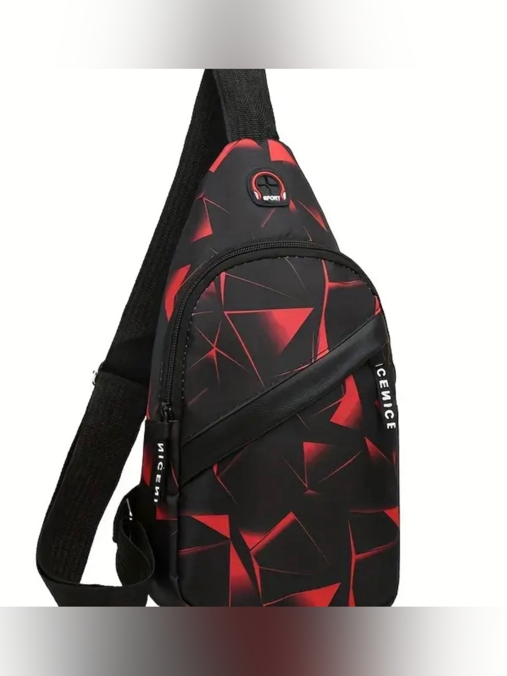 Red & Black Sling Unisex Crossbody Bag
